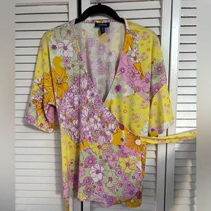 ModCloth floral wrap blouse